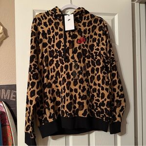 Nike Black and Tan Animal Print Hoodie